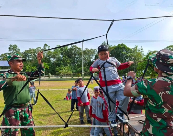 Kodim 1017/Lamandau Tanamkan Nilai Kebangsaan Kepada Murid TK Al Huda Nanga Bulik