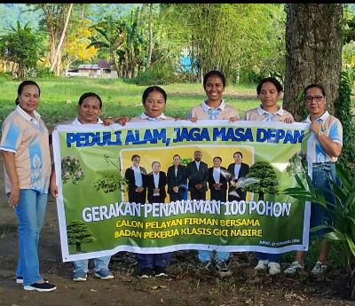 Capel GKI Klasis Nabire Wujudkan Tugas Akhir dengan gerakan Penanaman 100 Pohon Pinang.