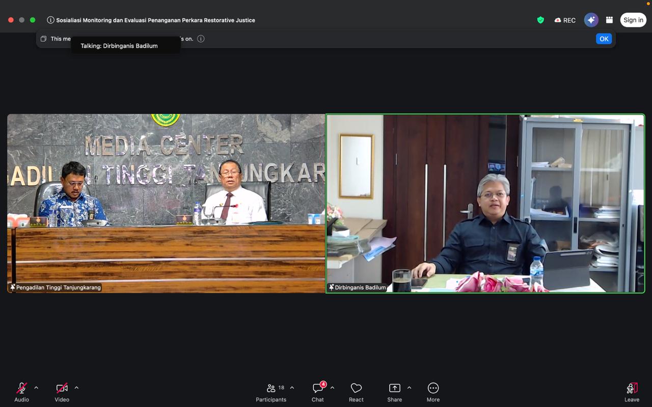 Badilum Gelar Monev Restorative Justice di Wilayah PT Tanjungkarang