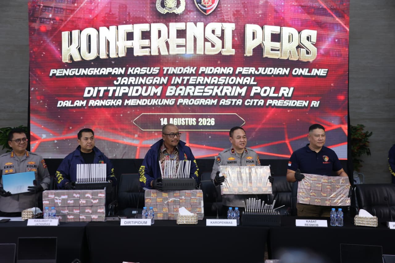 Bareskrim Polri Ungkap Jaringan Judi Online Internasional, Transaksi Capai Rp.890 Miliar