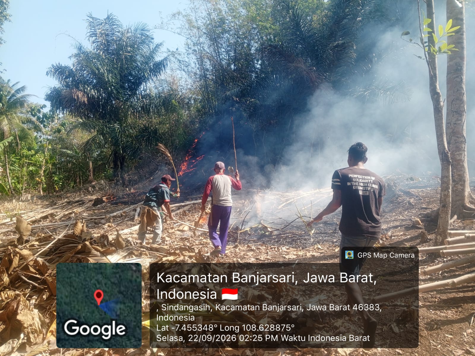 Kebakaran Lahan Seluas 5 Hektare di Banjarsari Ciamis Berhasil Dipadamkan